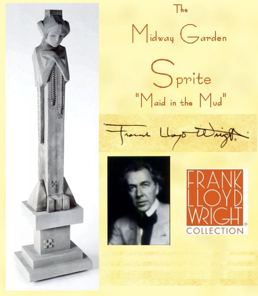 Garden Sprite Statue On Pedestal by Frank Lloyd Wright